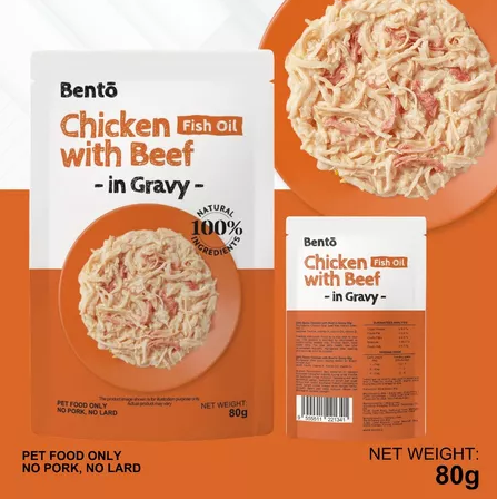 BENTO WET CAT FOOD POUCH 80G